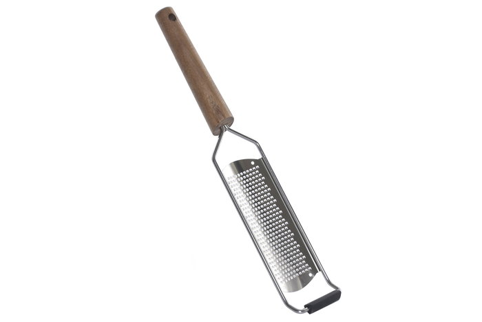 DKD Home Decor Rallador de Acero Inoxidable y Acacia Natural