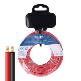 Edm Carrete Cable Paralelo 2x1mm² Rojo/Negro 5m 48V Interconexión Audio Video