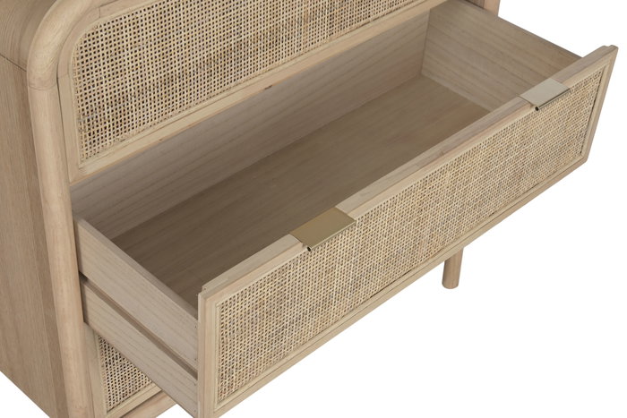 DKD Home Decor Cómoda Tropical Natural Ratán y Abeto 79 x 39 x 80 cm