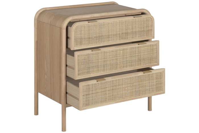 DKD Home Decor Cómoda Tropical Natural Ratán y Abeto 79 x 39 x 80 cm