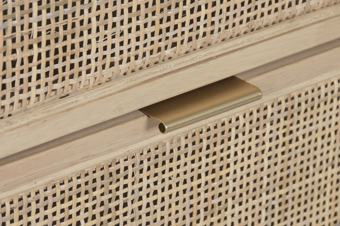 DKD Home Decor Cómoda Tropical Natural Ratán y Abeto 79 x 39 x 80 cm