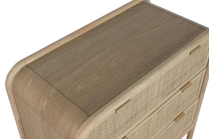 DKD Home Decor Cómoda Tropical Natural Ratán y Abeto 79 x 39 x 80 cm