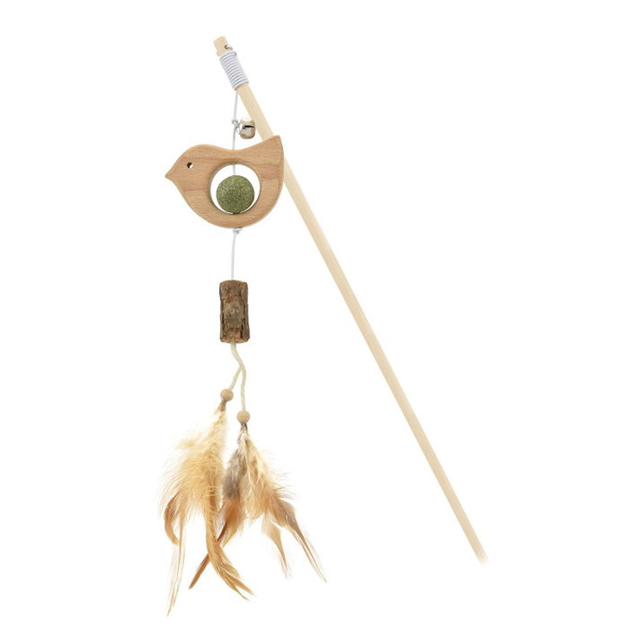 Nayeco Vara Animales Madera con Catnip y Pluma de 40 cm (Pack de 3 unidades) Nayeco Vara Animales Madera con Catnip y Pluma de 40 cm (Pack de 3 unidades)