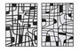 DKD Home Decor Cuadro Lienzo de Líneas, Pack de 2, 103x143 cm, Negro y Blanco