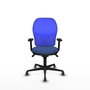 PIQUERAS Y CRESPO Silla de oficina Jorquera con mecanismo Sincro, tela azul marino y malla azul