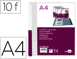 Liderpapel Carpeta de 10 fundas canguro DIN A4 Transparente