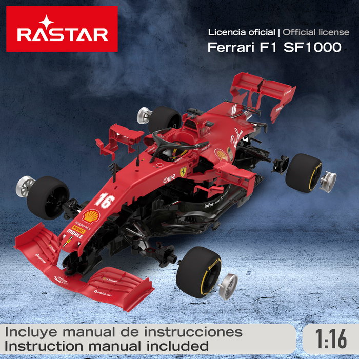 RASTAR Coche radiocontrol Ferrari SF1000 F1 2021 escala 1:16 RASTAR Coche radiocontrol Ferrari SF1000 F1 2021 escala 1:16