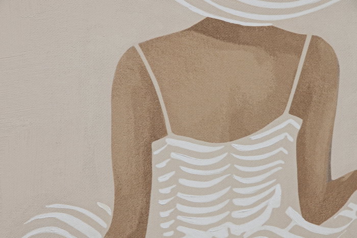 DKD Home Decor Cuadro Beige Blanco Lienzo Ps 82.5 x 3.5 x 82.5 cm (2 Unidades)