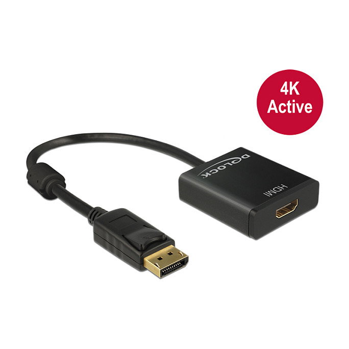 DeLOCK 62607 Adaptador DisplayPort 1.2 a HDMI 4K Activo Negro DeLOCK 62607 Adaptador DisplayPort 1.2 a HDMI 4K Activo Negro