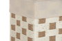 DKD Home Decor Set de 2 Cestas de Almacenamiento de Fibra y Algodón, Beige y Blanco