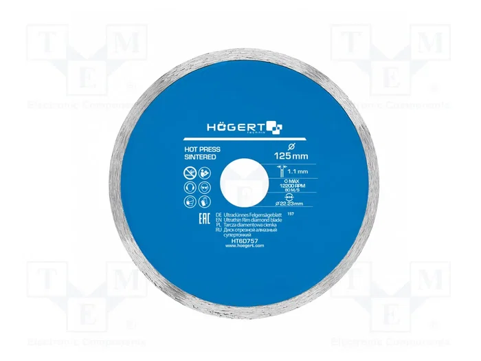HÖGERT TECHNIK Disco cortante de diamante de 125mm HÖGERT TECHNIK Disco cortante de diamante de 125mm