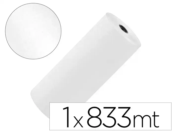Liderpapel Bobina de Papel Kraft Blanco 1 m x 833 m, 60 g/m2, para Embalaje y Protección