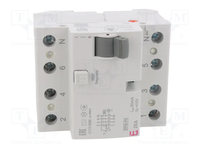 ETI POLAM EFI6-P4 AC 25/0.03 Interruptor diferencial de 4 polos