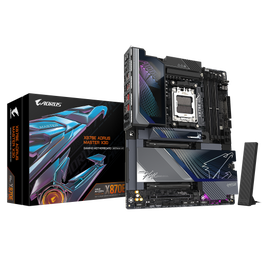 Gigabyte X870E AORUS MASTER X3D Placa Base AM5 (AMD Ryzen 9000/8000/7000) WiFi 7, 10GbE LAN, 5x M.2, PCIe 5.0, DDR5 9000MHz OC, ATX