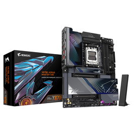 Gigabyte X870E AORUS MASTER Placa Base ATX AM5, AMD X870E, Wi-Fi 7, Bluetooth 5.4, 10GbE LAN, USB4, 5x M.2, Soporta DDR5 9000MHz (O.C.), Ryzen 9000/8000/7000 Series