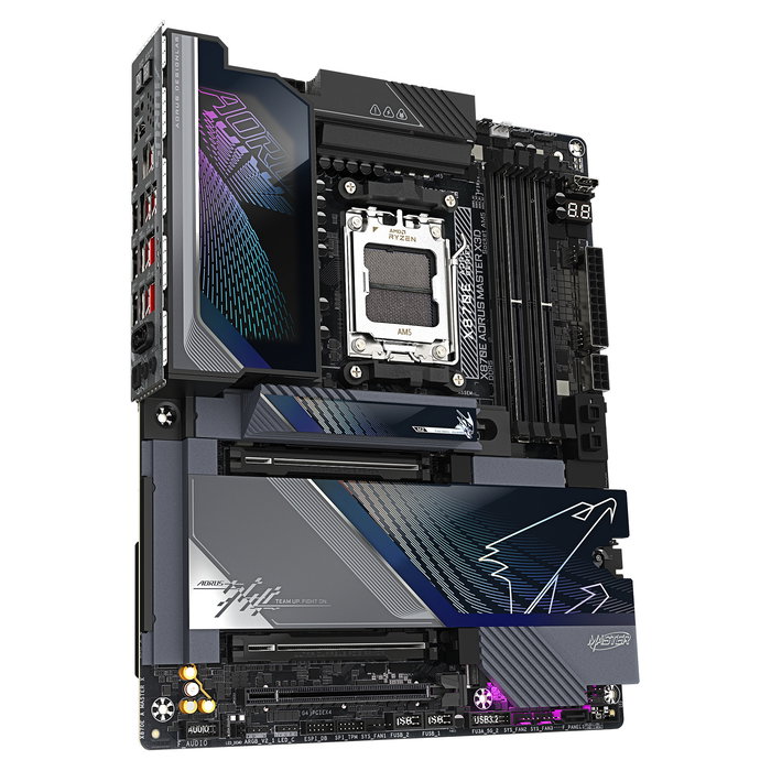 Gigabyte X870E AORUS MASTER Placa Base ATX AM5, AMD X870E, Wi-Fi 7, Bluetooth 5.4, 10GbE LAN, USB4, 5x M.2, Soporta DDR5 9000MHz (O.C.), Ryzen 9000/8000/7000 Series