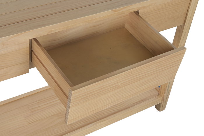 DKD Home Decor Consola Alpino Natural 120x40x78 cm Pino 3 Cajones