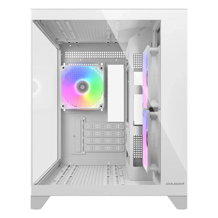 Cougar CGR-2QA6W-RGB Mini FV150 ARGB, Mini Tower Gaming, Blanco, Ventana Lateral, 1x 120mm Ventilador Trasero, microATX/Mini-ITX, Iluminación ARGB, Multi, Panel de Cristal Templado