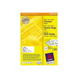 Avery Zweckform Etiquetas Avery 3474, 70 x 37 mm, Blanca, Caja de 24 Hojas