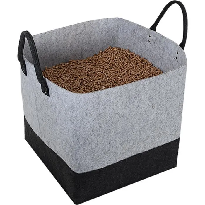 Eda Saco de pellets AUC1700526376368 de fieltro Jura Montania 60L Capacidad 45kg Gris Hormigón / Antracita 40x40x40cm Eda Saco de pellets AUC1700526376368 de fieltro Jura Montania 60L Capacidad 45kg Gris Hormigón / Antracita 40x40x40cm