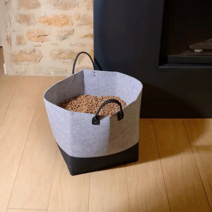 Eda Saco de pellets AUC1700526376368 de fieltro Jura Montania 60L Capacidad 45kg Gris Hormigón / Antracita 40x40x40cm Eda Saco de pellets AUC1700526376368 de fieltro Jura Montania 60L Capacidad 45kg Gris Hormigón / Antracita 40x40x40cm