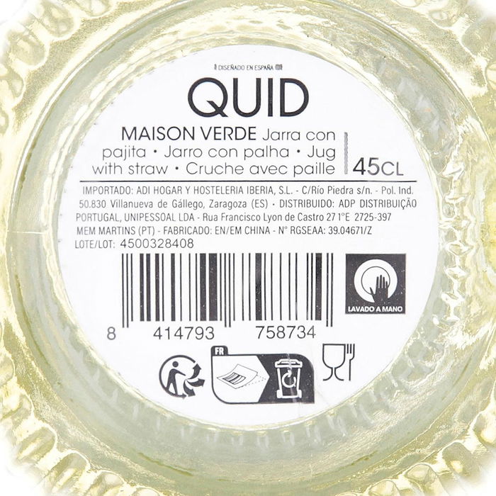 Jarra Vidrio con Tapa Acero Maison Quid 45 cL (12 Unidades)