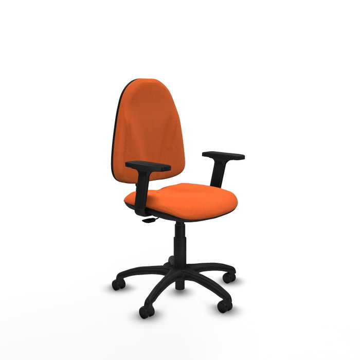 PIQUERAS Y CRESPO Silla de oficina Algarra Naranja con brazos 2D PIQUERAS Y CRESPO Silla de oficina Algarra Naranja con brazos 2D
