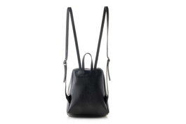 Lucky Bees 1285 Mochila de Piel Negra, Accesorio Imprescindible de Polipiel 100% para Uso Diario y Oficina, Elegante y Duradera