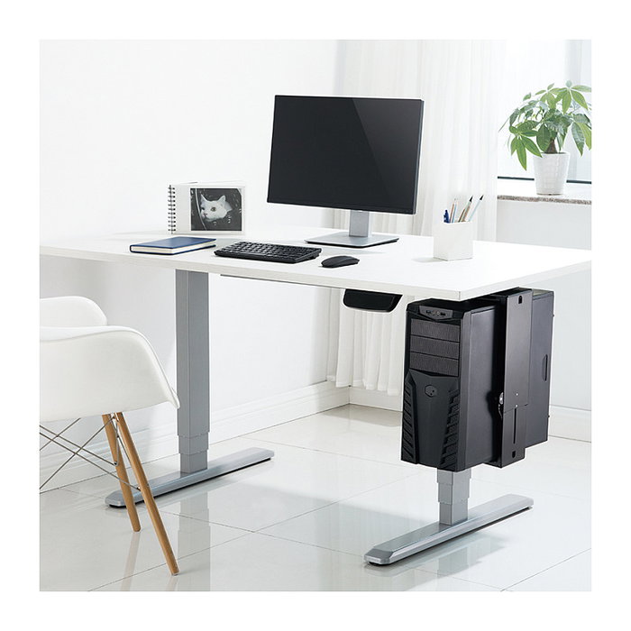 LogiLink Soporte para CPU ajustable bajo escritorio con rotación de 360°
