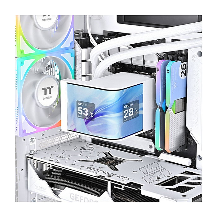 Thermaltake MAGCurve 360 Ultra Snow AIO Kit de Refrigeración Líquida, Radiador de 360 mm, Ventiladores ARGB de 120 mm, Blanco, TDP 360W