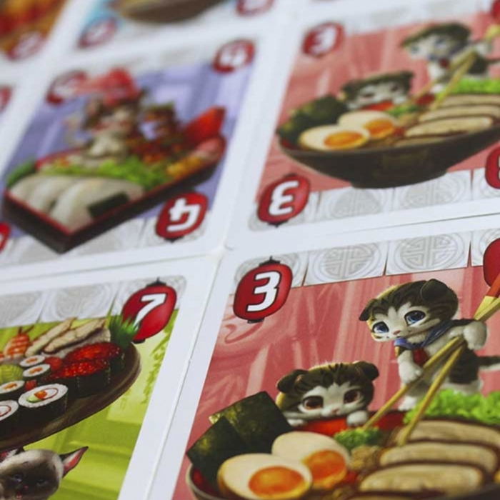 Tempurra - Juego de Cartas Familiar Divertido, de Gatitos y Comida Japonesa, Para 3-7 Jugadores (6+ Años), Como UNO