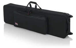 Gator Estuche ligero para teclado de 76 notas slim con ruedas, negro