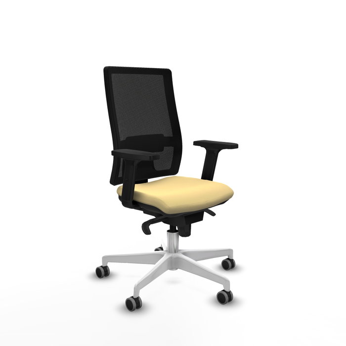 PIQUERAS Y CRESPO Silla de oficina Horna con mecanismo Sincro, Crema y Negro PIQUERAS Y CRESPO Silla de oficina Horna con mecanismo Sincro, Crema y Negro