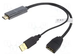DIGITUS Adaptador HDMI a DisplayPort 4K 0,2m Negro