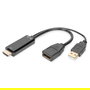 Digitus Adaptador HDMI 4K a DisplayPort 0,2m Negro