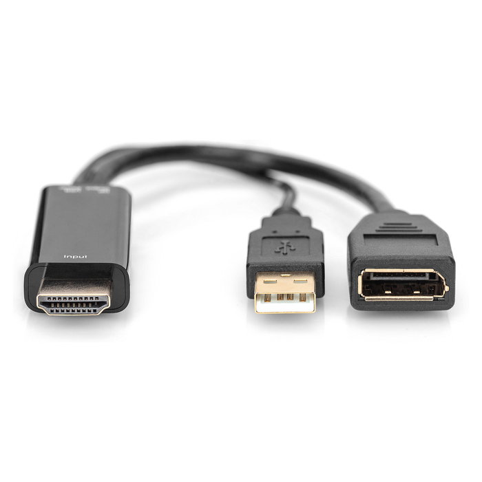 Digitus Adaptador HDMI 4K a DisplayPort 0,2m Negro Digitus Adaptador HDMI 4K a DisplayPort 0,2m Negro