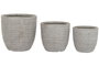 DKD Home Decor Maceta Terraza Y Jardin Beige 45x45x43.5 cm Set de 3 Piezas Magnesia Fibra Vidrio
