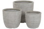 DKD Home Decor Maceta Terraza Y Jardin Beige 45x45x43.5 cm Set de 3 Piezas Magnesia Fibra Vidrio
