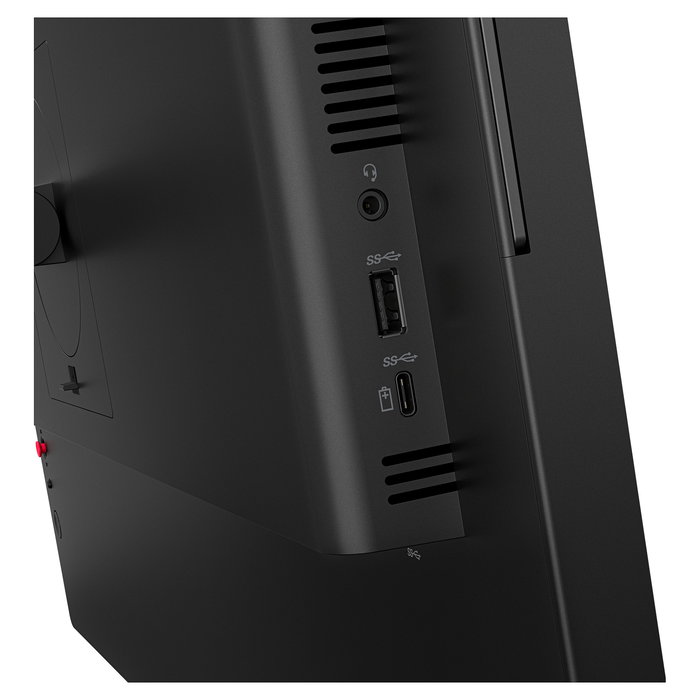 Lenovo ThinkVision T24-4v Monitor de Oficina de 23.8 Pulgadas (60.5 cm) Full HD 1920x1080 IPS, 120Hz, 6ms, Altavoces, Cámara 5MP, USB-C, HDMI, DisplayPort, Negro