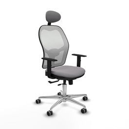 PIQUERAS Y CRESPO Silla de oficina Jorquera Gris/Blanco con mecanismo Sincro/Traslack