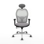 PIQUERAS Y CRESPO Silla de oficina Jorquera Gris/Blanco con mecanismo Sincro/Traslack