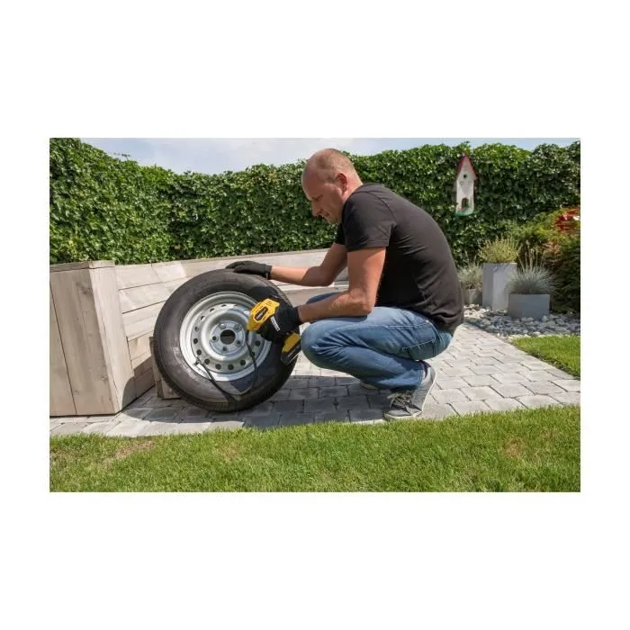 Powerplus Bomba de aire 18 V - Fácil de manejar, con manómetro y accesorios incluidos