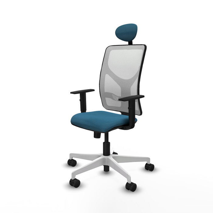 PIQUERAS Y CRESPO Silla de oficina Motilla con mecanismo Sincro, Verde petróleo y Blanco PIQUERAS Y CRESPO Silla de oficina Motilla con mecanismo Sincro, Verde petróleo y Blanco