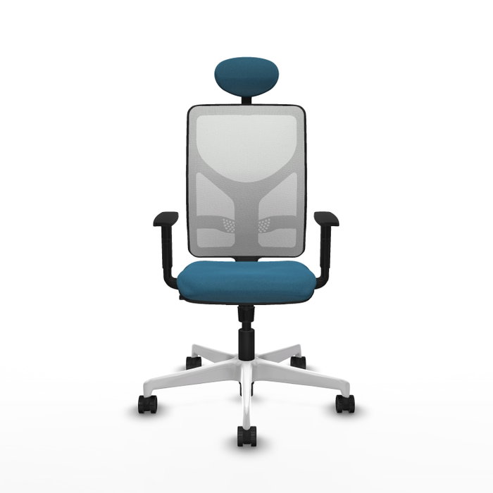 PIQUERAS Y CRESPO Silla de oficina Motilla con mecanismo Sincro, Verde petróleo y Blanco PIQUERAS Y CRESPO Silla de oficina Motilla con mecanismo Sincro, Verde petróleo y Blanco