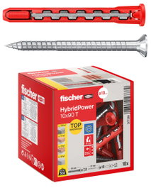 FISCHER HybridPower 10x90 T Taco de Fijación Universal con Tornillo