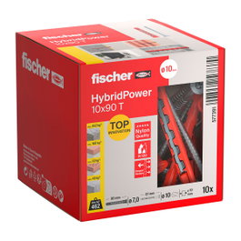 Fischer Tacos Hybridpower ø7 x 90 mm con tornillos avellanados tx40 ø10 x 87 mm, 10 uds