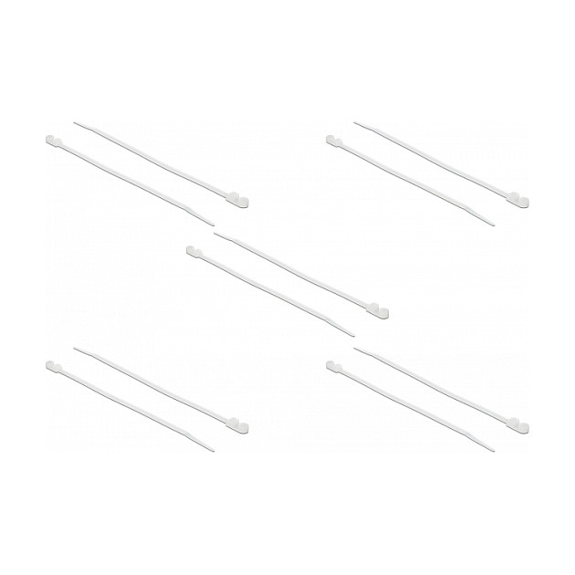 DeLOCK 18946 Brida de entrada paralela con ojal de fijación 300 x 4,8 mm blanco DeLOCK 18946 Brida de entrada paralela con ojal de fijación 300 x 4,8 mm blanco