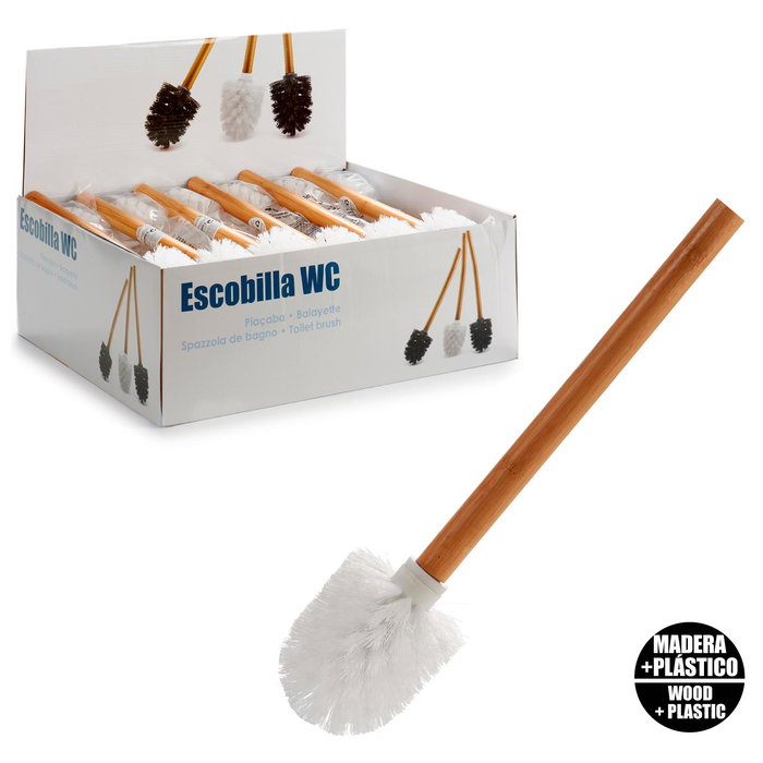 Berilo Escobilla Bambú Blanca 8x35x8 cm (Set de 24)