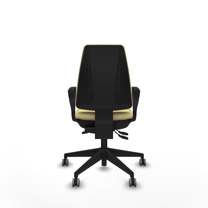 PIQUERAS Y CRESPO Silla de oficina Elche, Similpiel Crema, Mecanismo Asincro, Base Negra