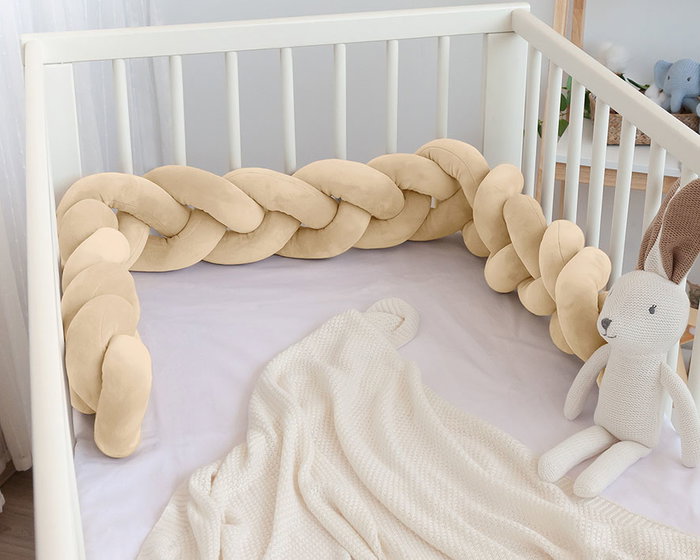 KioKids Trenza Decorativa Beige para Cuna Protector Barrotes Bebé Poliéster y Spandex +0 Meses KioKids Trenza Decorativa Beige para Cuna Protector Barrotes Bebé Poliéster y Spandex +0 Meses